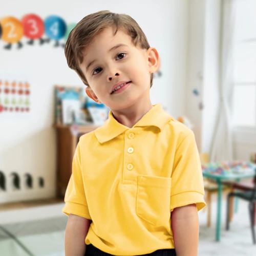 Chemise Escolar Unisex con Bolsillo Amarillo