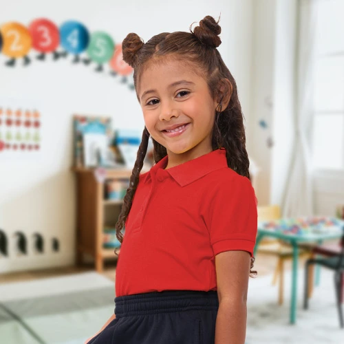 Chemise Escolar de Niña Rojo