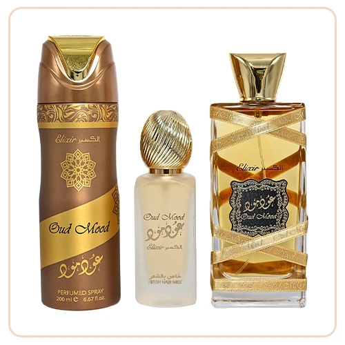 Kit de Perfumes Unisex Lattafa Oud Mood 3 Piezas