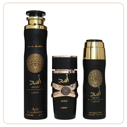 Kit de Perfumes Lattafa Asad Air Freshener 3 Piezas