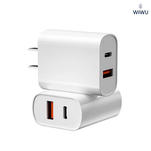 Cargador Doble Puerto USB-A a USB-C 20W WIWU