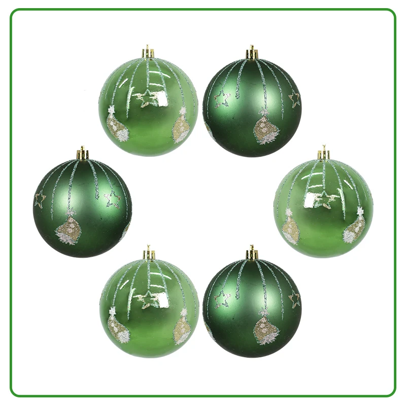 Juego de 6 Bambalinas con Detalles Escarchados 10cm