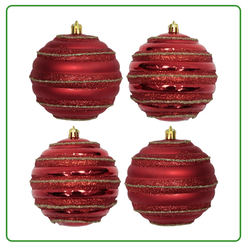 Juego de Bambalinas Rojas con Dorado 10cm