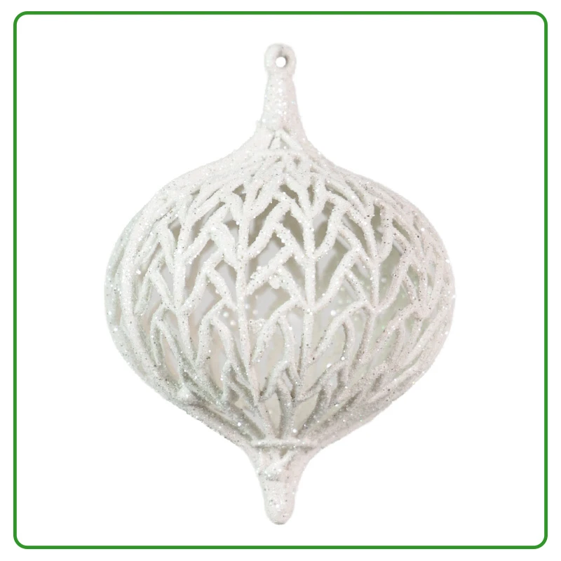 Juego de 3 Bambalinas Blancas con Escarcha 8cm