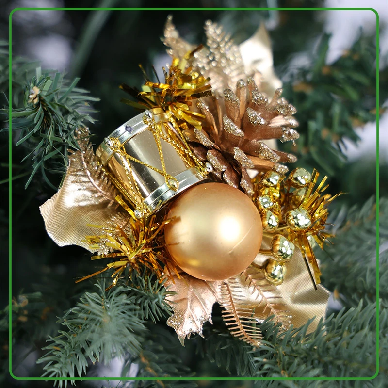 Flor Navideña Dorada 18cm 86-19