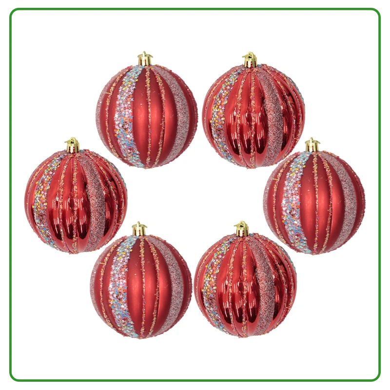 Juego de 6 Bambalinas Rojas con Estrellitas 10cm c/u