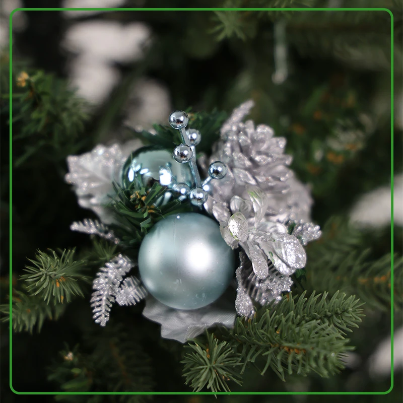 Flor Navideña Plateada 18cm 86-20