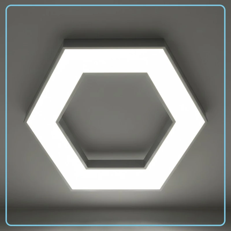 Lámpara Hexagonal Colgante Gris 45W 6000K