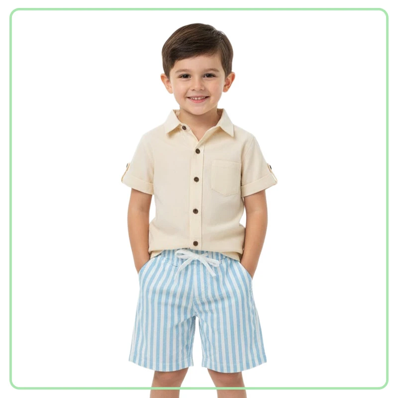 Conjunto Beige Casual de Niño 2 Piezas