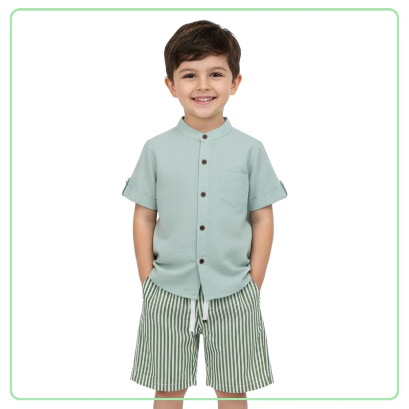 Conjunto Verde Casual de Niño 2 Piezas