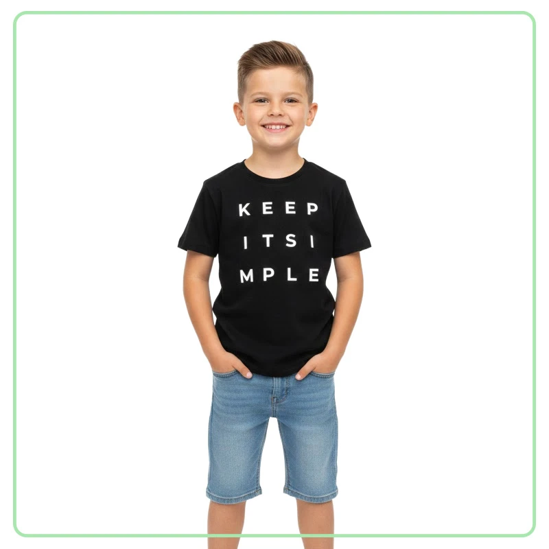 Franela Negra de Niño Juvenil Denim Republic