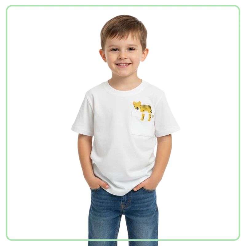 Franela de Niño Blanca con Estampado BUNGY