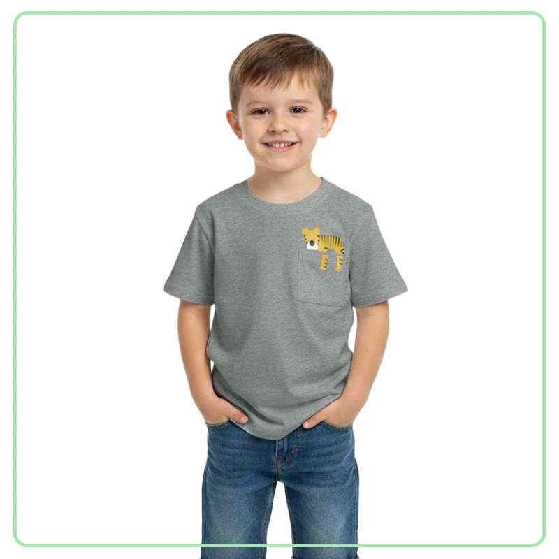 Franela de Niño Gris con Estampado BUNGY