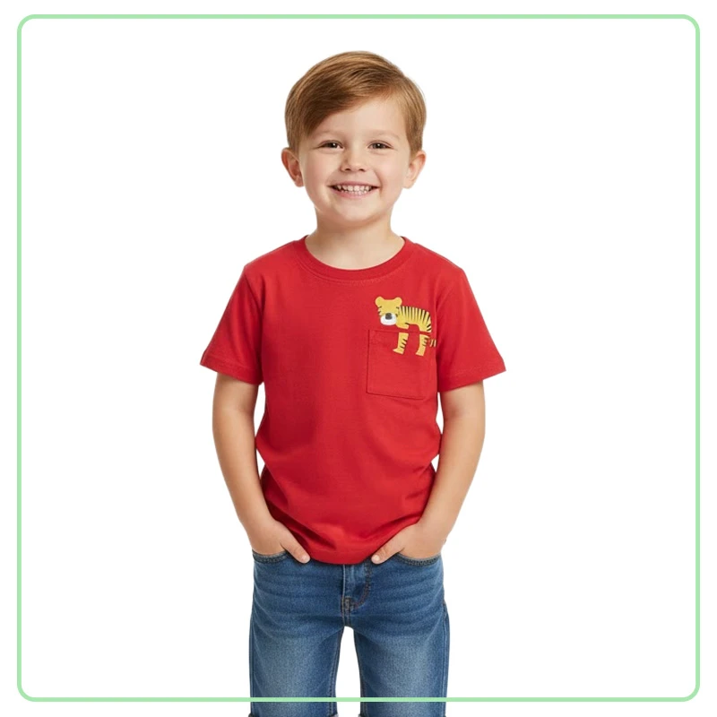 Franela de Niño Roja con Estampado BUNGY