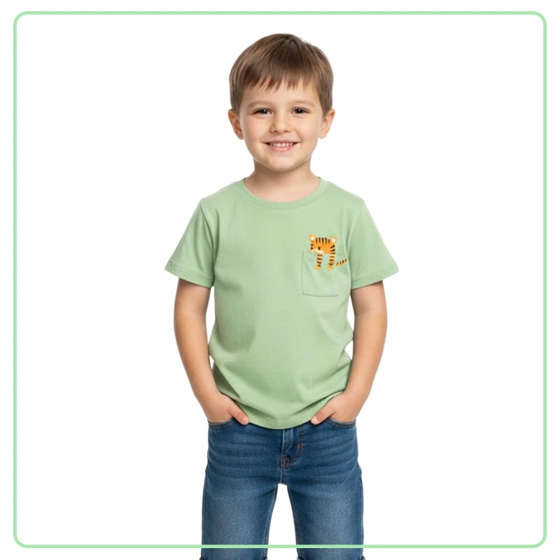 Franela de Niño Verde con Estampado BUNGY