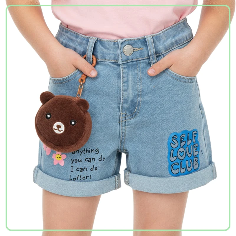 Short de Niña con Accesorio Denim Republic