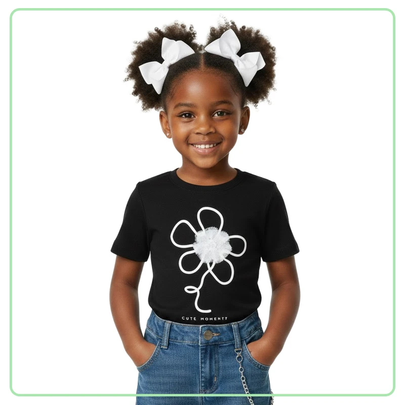 Franela Negra de Niña BUNGY