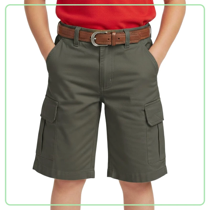 Bermuda Gris Casual con Correa de Niño