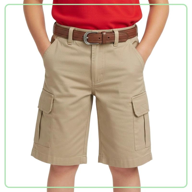 Bermuda Beige Casual con Correa de Niño