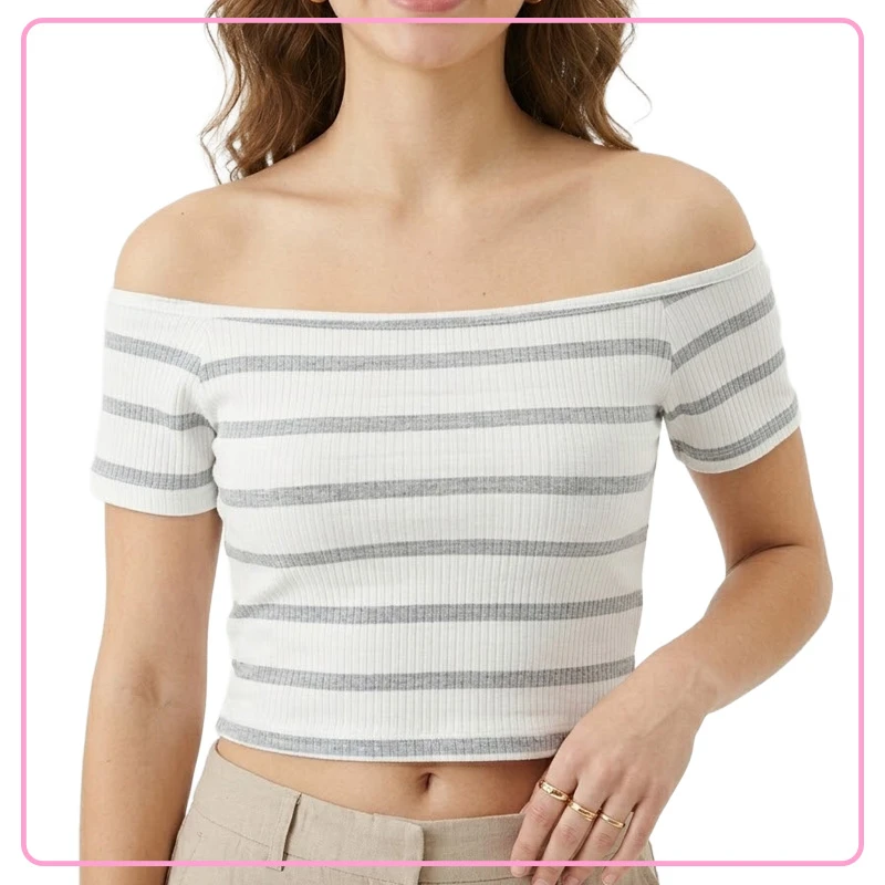 Crop Top de Mangas a los Hombros