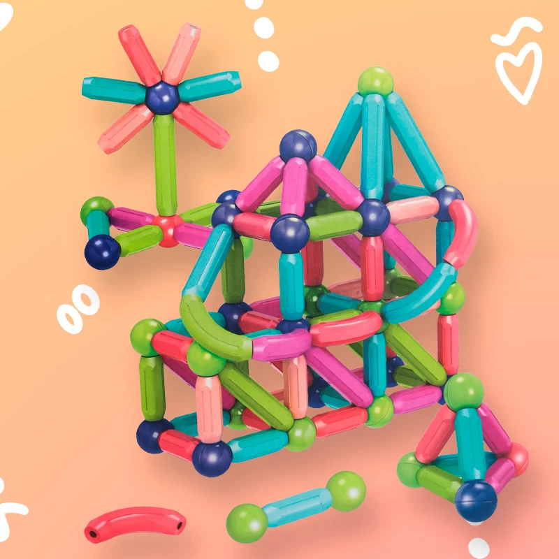 Juego Didáctico Magnético 64 Piezas