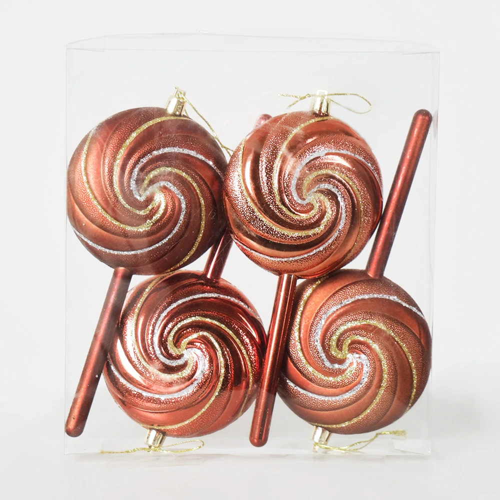 Set de 4 Adornos Paletas Dulces Navideñas